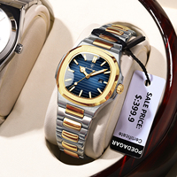 POEDAGAR-Montre carrée de luxe pour femme, étanche, en acier inoxydable, à quartz 1
